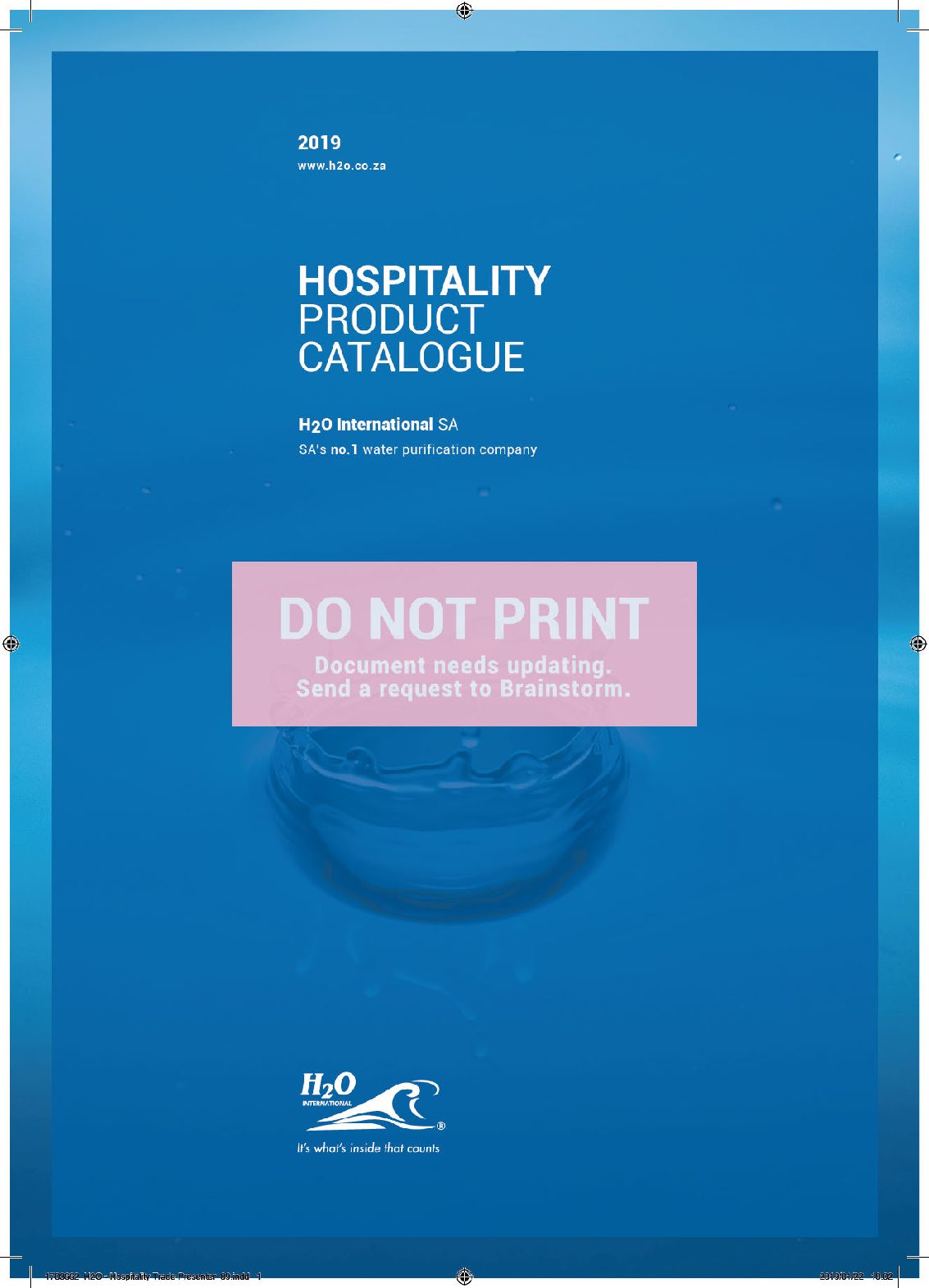 H2O Hospitality Product Catalogue