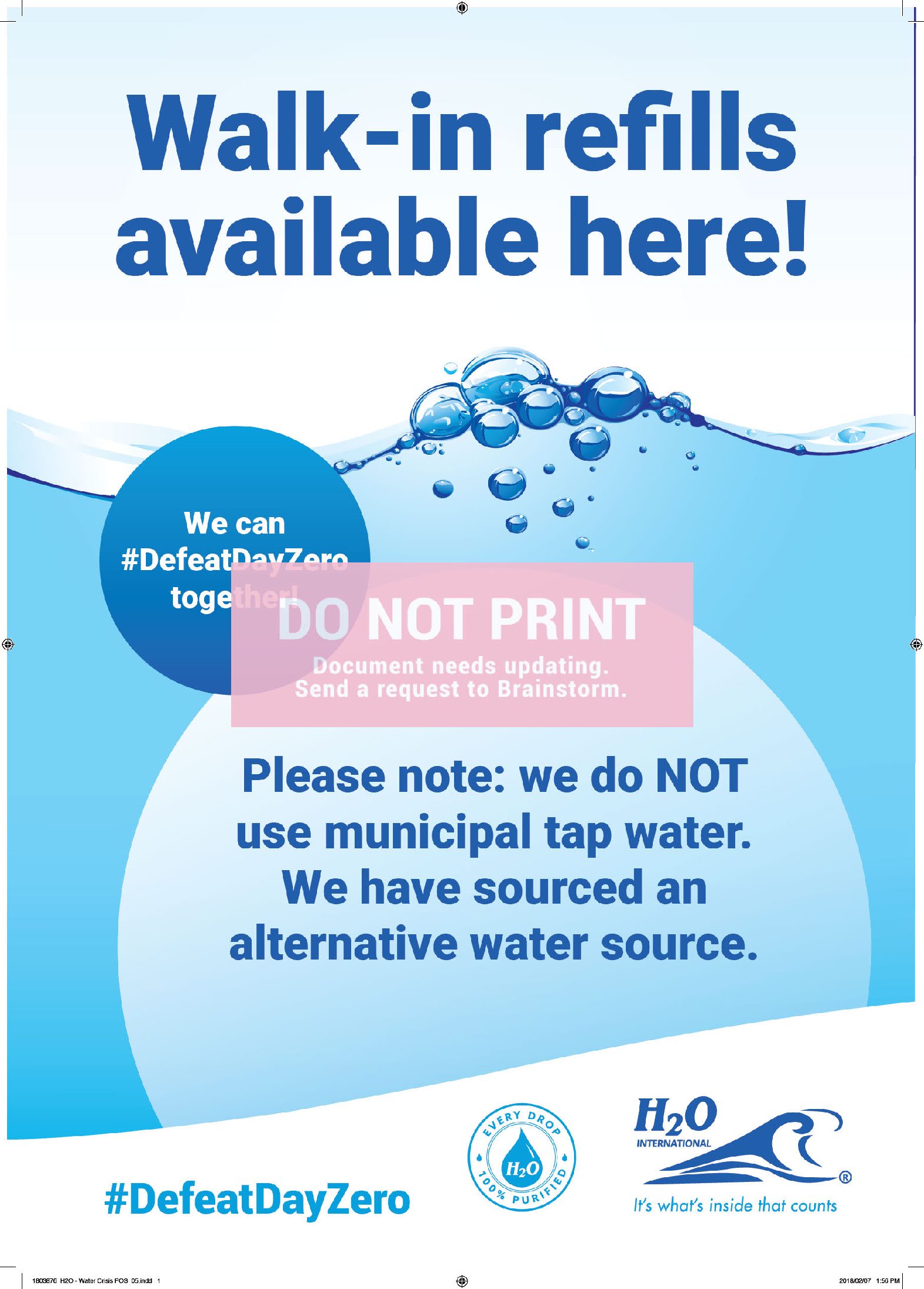 H2O | BWT Water Crisis Poster