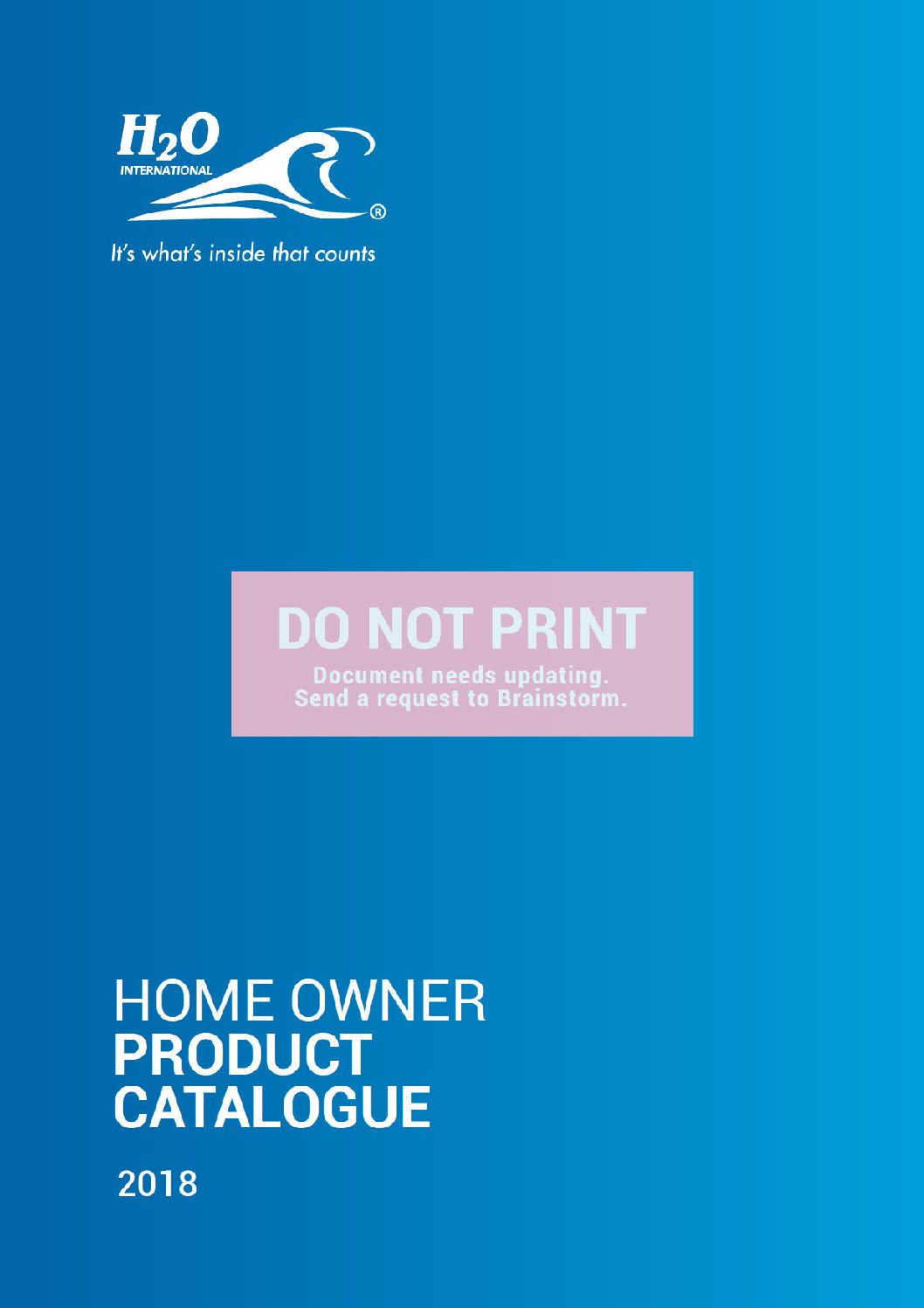 H2O Home Owner Product Catalogue