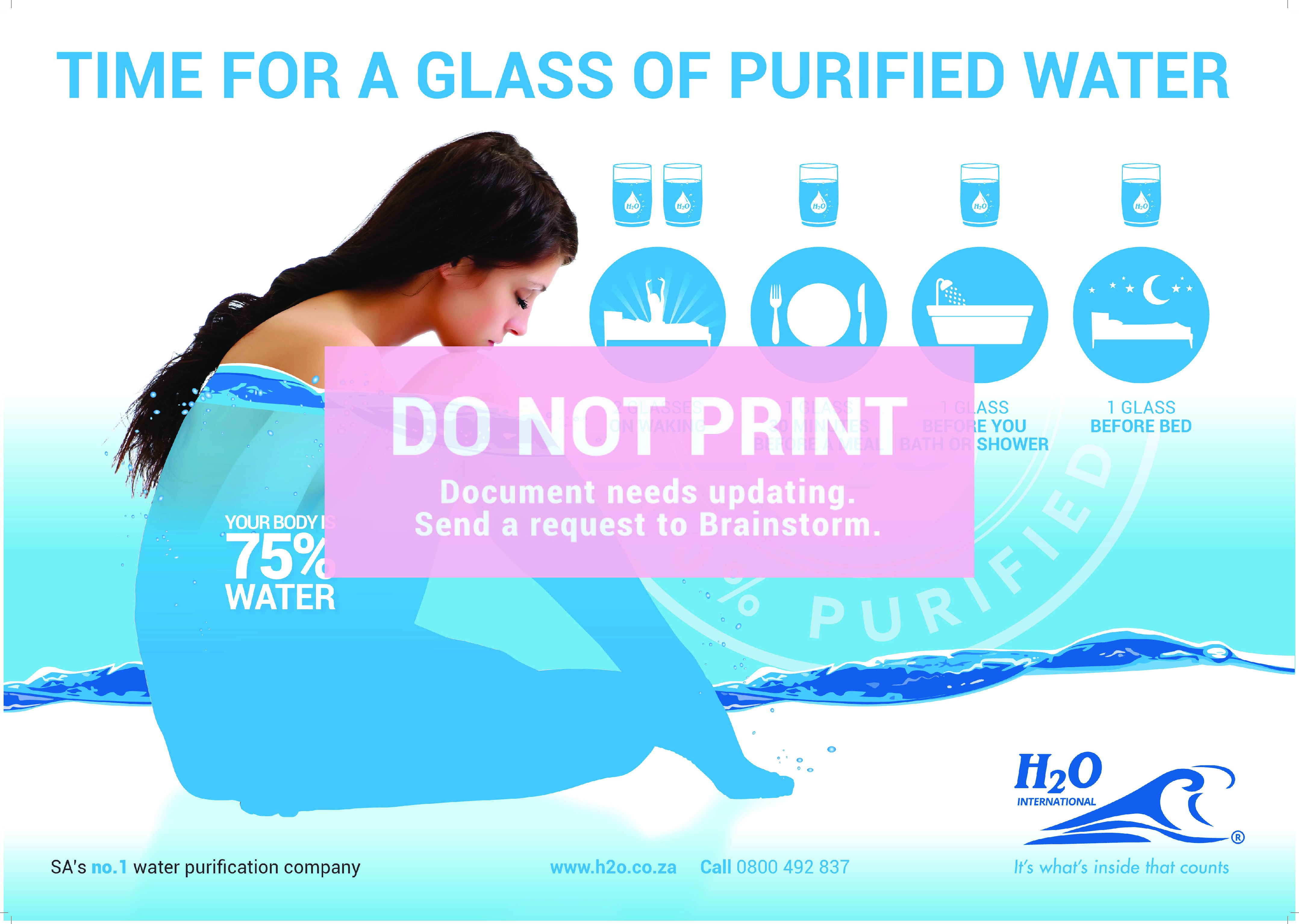 H2O | BWT - Time to Drink H2O - A1 Poster